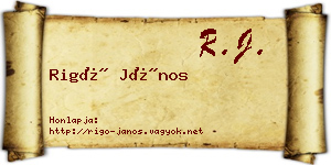Rigó János névjegykártya