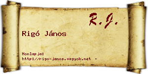 Rigó János névjegykártya