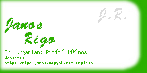 janos rigo business card